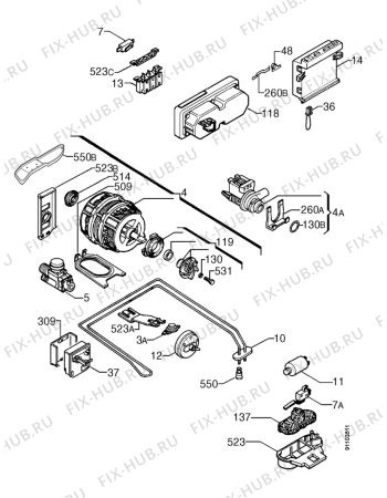 Взрыв-схема посудомоечной машины Rex IT943WRD - Схема узла Electrical equipment 268